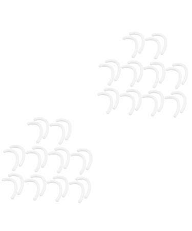 Minkissy 20 pair of anti-Snag ear bruell the hook for masking tape ear hook masked-ear bracket Reusable ear bracket hook mask tube hook silicone ear protector white stress dissipation rubber