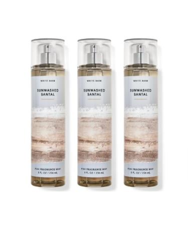 Bath and Body 3 Pack FINE FRAGRANCE MIST 8 fl oz / 236 mL (Packaging may Vary) (SUNWASHED SANTAL)
