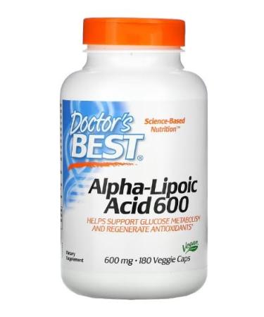 Doctor's Best Alpha Lipoic Acid 600mg - 180 Capsules | Powerful Antioxidant and Health Support