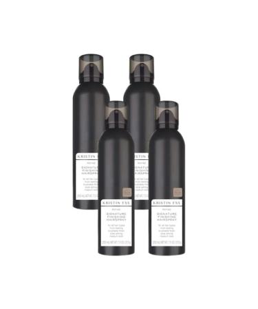 Kristin Ess Hair Refine Signature Finishing Hairspray for Hair Styling - Flexible Hold Brushable Texture Style Support for Straight Textured Wavy or Curly hair Vegan 7.5 oz (Pack of 4) 7.5 Ounce (Pack of 4)