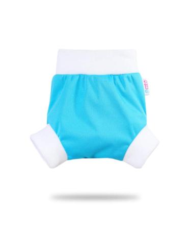 Petit Lulu Pull Up Cloth Nappy Wrap | Size M | Washable Diaper Wrap | Reusable Cloth Nappies | Made in Europe (Blue)