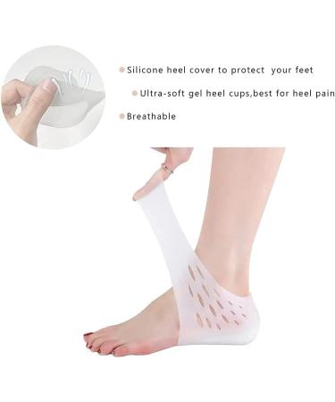 4 Pairs Silicone Gel Heel Protector Socks | Breathable Heel Pads for Men & Women - Black & White - Buy Online on GoSupps.com
