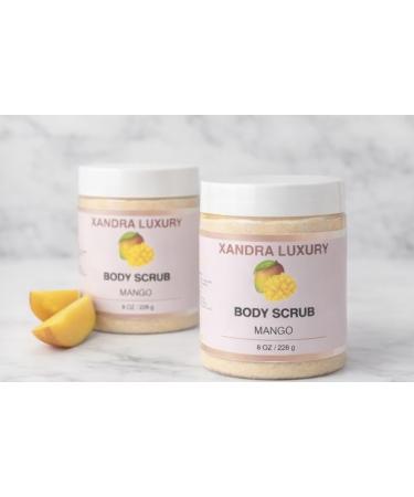Xandra Luxury Mango Body Scrub Exfoliating Sugar Scrub for Smooth Glowing Skin Moisturizing Body Polish Handmade Skincare 8 oz - Buy Online on GoSupps.com