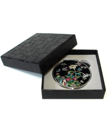 Mother of Pearl Lily Compact Makeup Pocket Round Purse Cosmetic Mirror in Black Lily Black - Buy Online on GoSupps.com