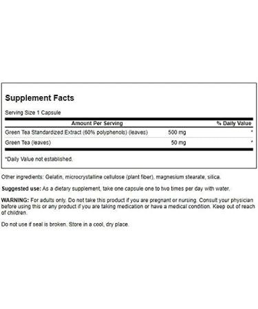 Swanson Green Tea Extract 500mg - 60 Capsules - Buy Online on GoSupps.com