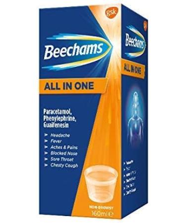 Beechams Cold & Flu Liquid Cough Pain & Congestion Relief Medicine All in One Liquid 160ml (Pack of 3) 160 ml (Pack of 3) - Buy Online on GoSupps.com