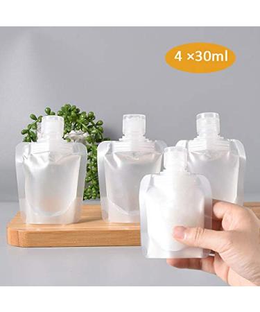 4 Pack Travel Bags Set | Refillable Portable Liquid Bags for Shampoo Cleanser & Gel (30ML) - Perfect for International Travel - Buy Online on GoSupps.com