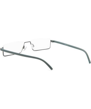 Kokobin Ultra-Light TR90 Reading Glasses - Metal Half-Gap Frame Semi-Frame Visual Aid Gray +2.5 Diopters Case Included - Unisex (1 Pack) - Buy Online on GoSupps.com