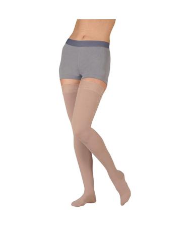 Juzo Dynamic Varin 3511 Thigh-High 20-30mmhg Silicone Top Band Closed Toe Sock 2 Black