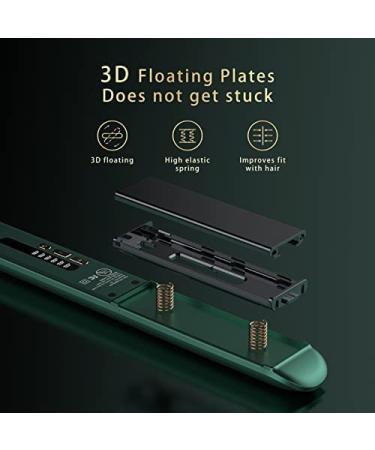 OHJUMP 3-in-1 Halo Ionic Flat Iron & Curler - Professional Ceramic Straightener with Adjustable Temperature - Fast Heating & 3D Titanium Plates - Green - Buy Online on GoSupps.com