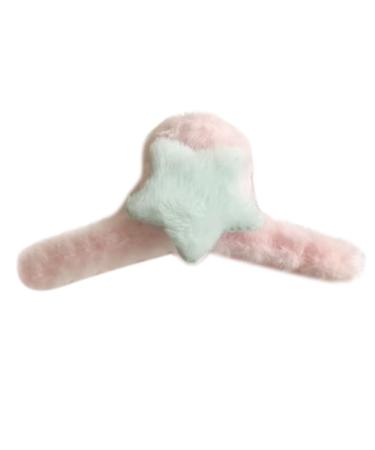 Limtula Large SharkClip Hair Claw for Women Banana Barrette Jaw Clip Plush Star Hair Clip Teens Girl Hair Shaping Accessories Blue Star Powder Gra