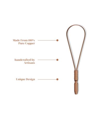 Perfora Copper Tongue Cleaner for Fresh Breath & Oral Hygiene | 100% Pure Indian Copper | Improve Taste | Ideal for Men & Women - Buy Online on GoSupps.com