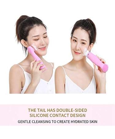 RIYAN 3In1 Silicone Cleansing Brush Deep Cleaning Remove Blackhead Acne Pore Clean Electric Face Cleaner Rose Red - Buy Online on GoSupps.com
