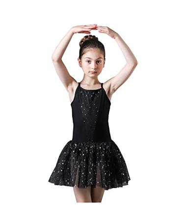 Viriber Gymnastics leotards for Girls Dance Leotards for Ballet Dress Cotton Tutu Dress Ballet Leotard for Dance 100 Black Ballet Dress