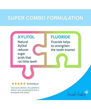 Brush-Baby Baby & Toddler Toothpaste (0-3Yrs) - Apple Mint Flavour (50ml) - Buy Online on GoSupps.com