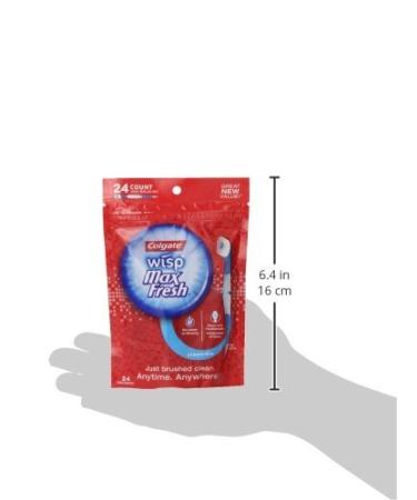 Colgate Max Fresh Wisp Disposable Mini Toothbrush Peppermint - 24 Count | Convenient On-the-Go Oral Care | Pack of 1 - Buy Online on GoSupps.com