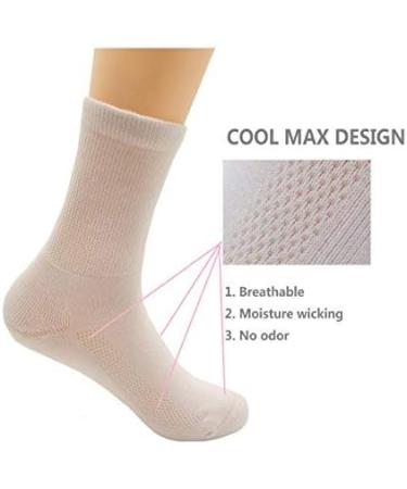 Copper Infused Diabetic Crew Socks - Super Stretch Comfort for Men and Women - 2 Pairs, White, Shoe 5-12 US - Buy Online on GoSupps.com