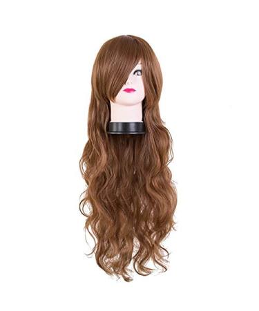 LFMDJF Curly Hair Synthetic Heat Resistant Cover Face Bang Carnival Wigs Women Female Party Halloween Hairpiece 26inches Brown #30