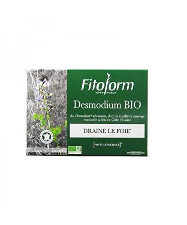 Fitoform Desmodium - Highly Concentrated Food Supplement - Draining and Detox Liver - Desmodium Adscendens from Ivory Coast - Made in France - 20 Phials