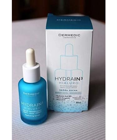 PREMIUM Hyaluronic Acid Anti Ageing and Anti Wrinkle Serum For Face Neck and Decolletage - Clinical Strength (15% HA) For day and night use. Ideal as make-up base. Hypoallergenic with Thermal Water. Dermedic Hydrain3 Hialuro - Buy Online on GoSupps.com