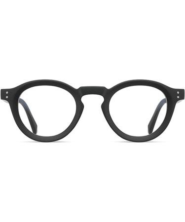 Kachawoo Retro Glasses Frame for Women & Men | TR90 Acetate Round Eyeglasses | Non-Prescription Matte Black Eyewear - International Shipping Available - Buy Online on GoSupps.com