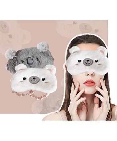 EleCharm 2 Pack Koala Bear Sleep Masks for Women and Girls - Soft Plush Eye Cover for Travel, Nap and Night Sleeping - Buy Online on GoSupps.com