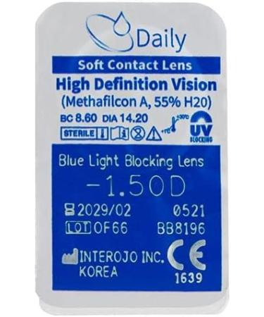 Buy BlueBlock 55 Daily Lenses - 30 Pieces BC 8.6 mm DIA 14.2 mm +0.50 Diopters - Shop Internationally! - Buy Online on GoSupps.com