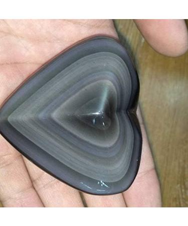 Natural Crystal Rough 140g Beautiful Heart Shape Natural Crystal Rainbow Eye Obsidian Stones - Buy Online on GoSupps.com