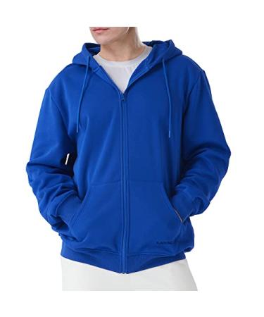 ALAVIKING Mens Zip up Hoodie Antistatic Fabric Hooded Sweatshirt with Pockets Athletic Fleece Hoodies for Men Size S-3XL Blue Large