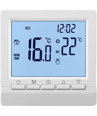 MOMOJIA Programmable Thermostat - Electric Heating Floor Temperature Controller for Water/Gas Boiler with White/Blue Backlit Display - Buy Online on GoSupps.com