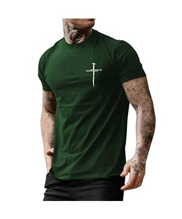 ZDFER Tshirts for Men Short Sleeve Crewneck Muscle Gym Workout Athletic Tee Shirts Summer Casual Ethnic Style Print Tops Matching Couples Stuff Big and Tall Shirts for Men Men's Halloween Shirts 2022