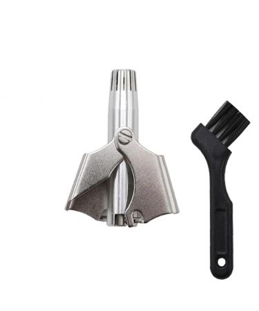 Manual Nose Hair Trimmer for Man & Woman Trimmer for Nose Ear Moustache and Whiskers Hair Waterproof Stainless Steel with Brush Nasal Clippers Comes with a Cleaning Brush Silver
