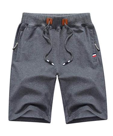 MO GOOD Mens Casual Shorts Workout Fashion Comfy Camo Shorts Breathable Big and Tall Shorts D-grey 40-42