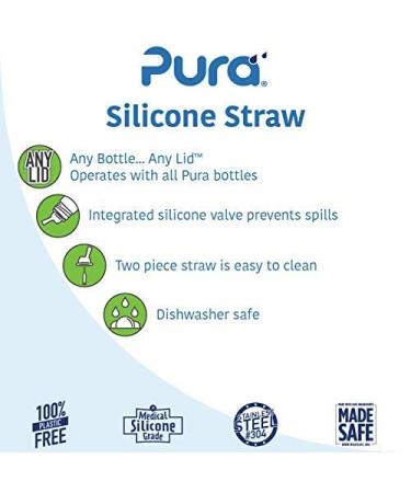Pura Bundle: 2 Certified BPA-Free Silicone Straws - Eco-Friendly & Plastic-Free - Buy Online on GoSupps.com
