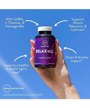 MRM Relax-All Calm & Sleep - 60 Vegan Capsules for Stress Relief & Better Sleep - Buy Online on GoSupps.com