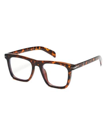 Square Blue Light Blocking Glasses for Women and Men Computer Glasses Demi Brown