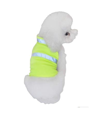 Villcase Reflective safety vest for dogs high visibility breathable summer clothing for walks running hiking (fluorescent yellow size L) l yellow