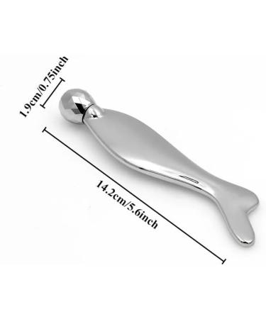 Buy Silver Face Massage Roller & Gua Sha Scraping Board | Facial Massager for Lifting & Relaxation - International Shipping - Buy Online on GoSupps.com
