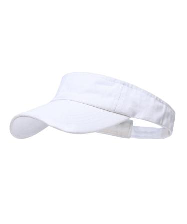 ANDICEQY Sport Sun Visor Hats Adjustable Empty Top Baseball Cap Cotton Ball Caps for Women and Men White