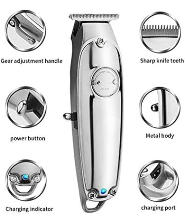 Professional USB Rechargeable Hair Clippers for Men - Metal Electric Hair Trimmer for Haircut & Barber Shop (Silver - Buy Online on GoSupps.com