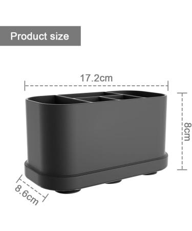 Shop Aoreun Waterproof Silicone Toothbrush Holder - Electric Organizer with Suction Cup & Adjustable Partitions - Black Bathroom Rack - Buy Online on GoSupps.com