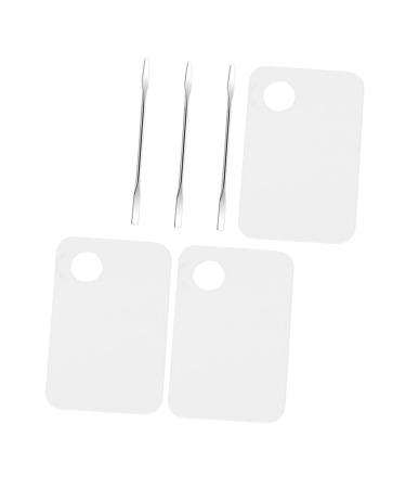 3 Sets Nail Art Palette Pigment Mixing Plate Transparent Makeup Palettes Makeup Mixing Palettes Makeup Palettes Spatulas Makeup Mixing Plates Cosmetic Mixing Palettes Manicure Tool 15x10cm As Shown
