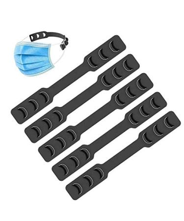 Mask Strap Extenders Adjustable Mask Ear Strap Hook for Masks to Relief Ear Pain from Wearing Long-time Mask 5PCS Black Ear Protector Belt Strap Hook