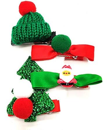 Longsing Christmas Decorations Hair Clips Christmas Children's Hair Clip 4 Pieces Christmas Hair Clip for Girls Women fj