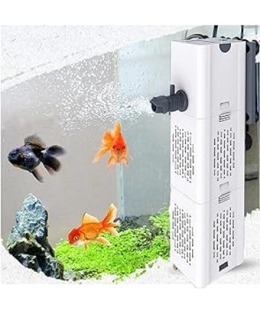 Quiet aquarium internal filter 4in1 aquarium filter 500-1800L/h aquarium filter with 2 filter sponges water pump oxygen ventilation wave maker for 20l-1500l aquarium (30W 1800L/h)