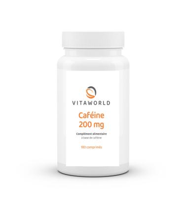 Pack of 3 Vita World Caffeine 200mg 3 x 180 Tablets Vegan/Vegetarian High Dose Caffeine Made in Germany