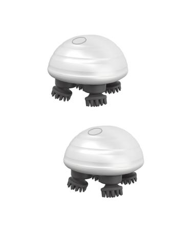 Healvian 2 sets head massager tool scalp massage brush care brush ABS white