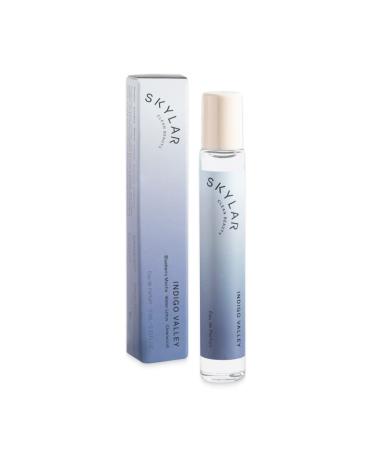 Skylar Indigo Valley Eau de Parfum - Hypoallergenic & Clean Perfume for Women & Men Vegan & Safe for Sensitive Skin- Woody Floral Perfume Blueberry Mocha Water Lotus & Clearwood - 10mL /0.33 Fl oz