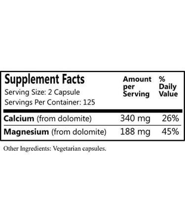 Daily's Dolomite 250 Vegetarian Capsules - Natural Mineral Supplement - Buy Online on GoSupps.com
