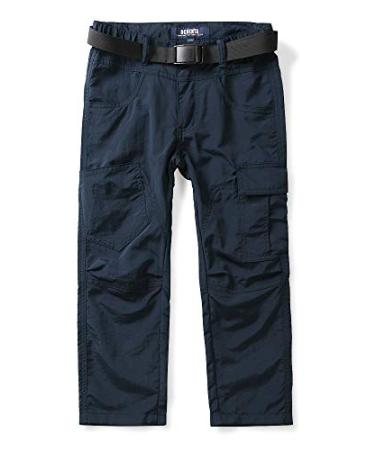 OCHENTA Men's & Boy's Pull on Casual Cargo Hiking Pants, Quick Dry Outdoor Camping Fishing Blue 13 Years